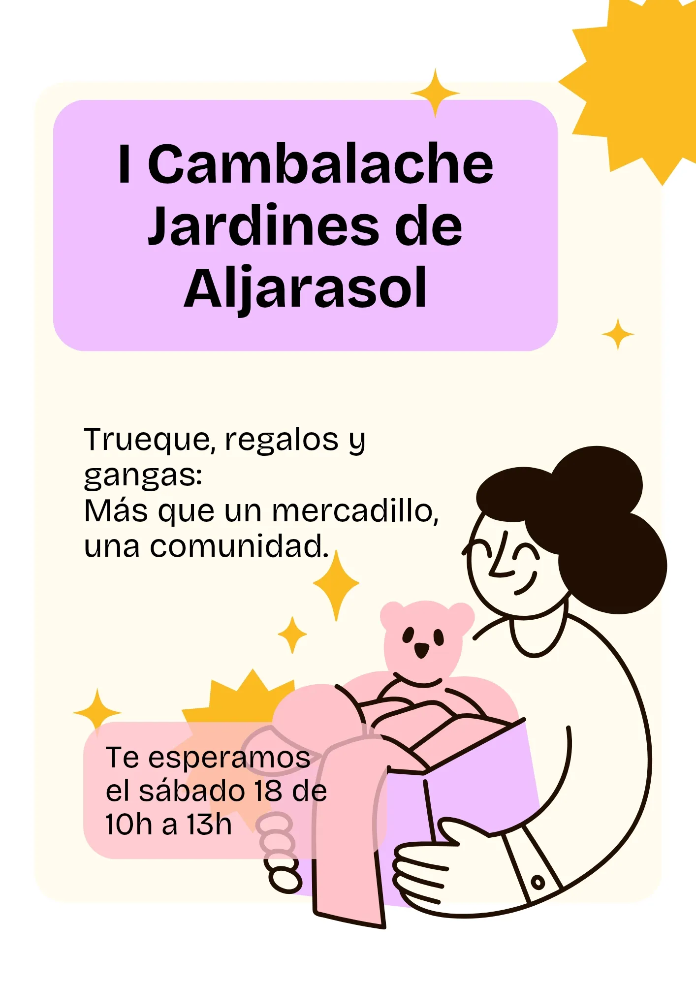 El próximo sábado, 18 de abril, de 10:00 a 13:30 podrás montar tu puesto. En esta ocasión tendrá lugar en la terraza exterior de nuestro club social.